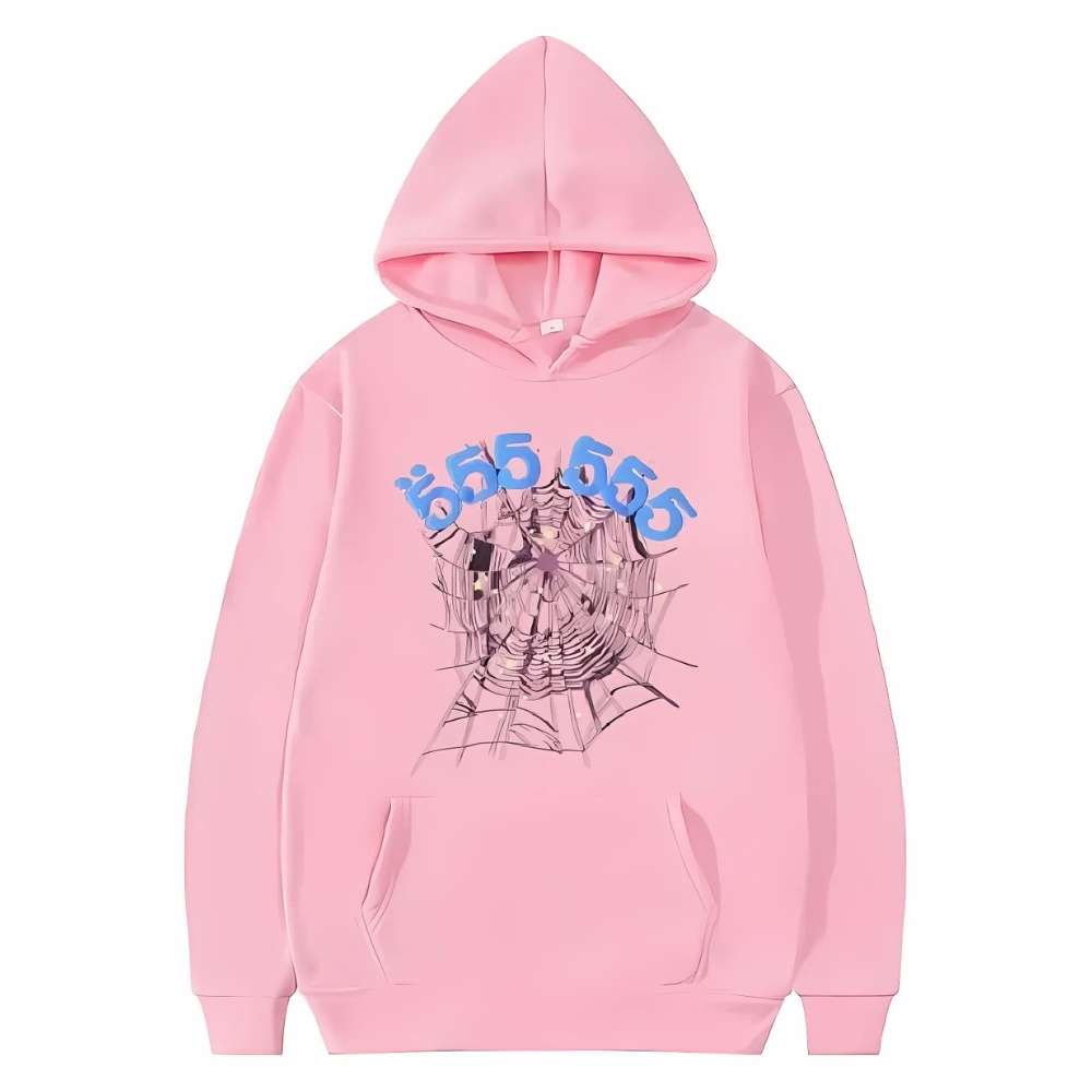 Sp5der 555555 Pink Hoodie Sp5der 555555 Pink Hoodie