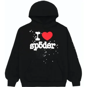 I Love Sp5der Black Hoodie