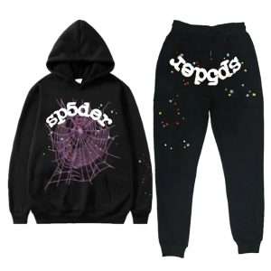 Sp5der Classic Flame Logo Black Tracksuit